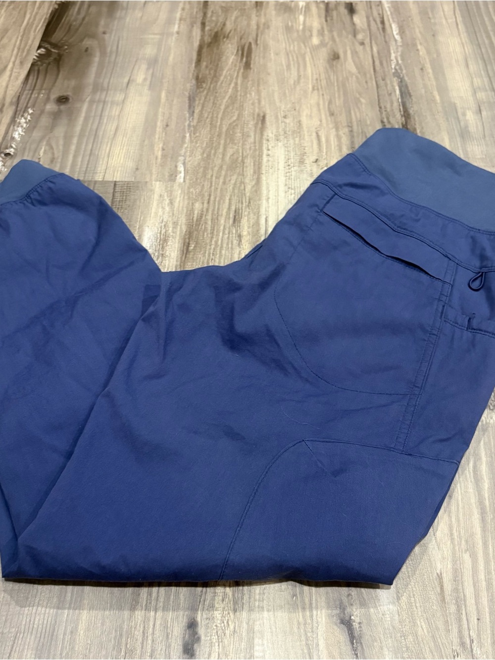 PrAna Women’s Blue Jogger Hiking Pants Organic Cotton Elastic Waist SZ M